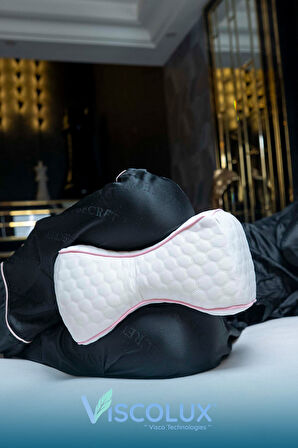 Bacak Arası Ortopedik Yastık - Diz Bacak Arası Visco Yastık Bacak Destek Minderi Pembe 25x19x14