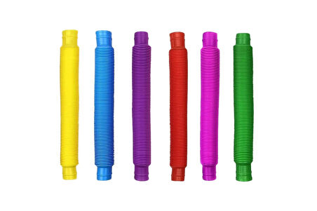 6'lı Pop Tubes Renkli Uzayan  Hortum Bükülebilir Aktivite Borusu’ Duyusal Algısal Motor Gelişim
