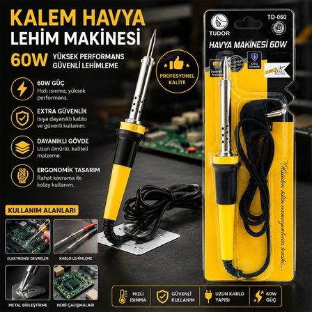 Tudor TD-060 Kalem Havya 220V 60W Lehim