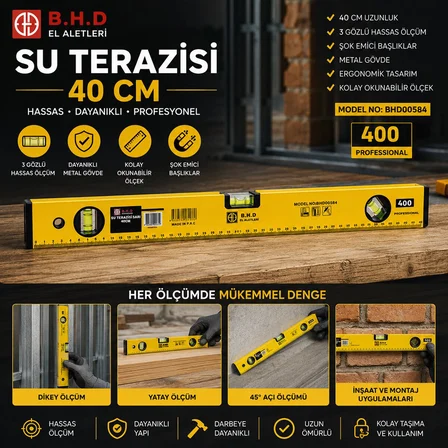 B.H.D El Aletleri (Bhd) BHD-00584 Su Terazisi 40cm Sarı