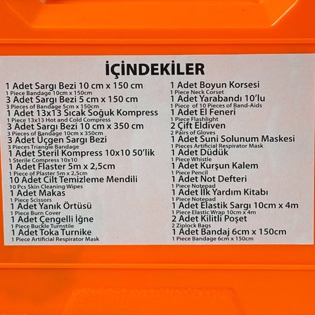 Super-Bag ASR-5015 İlk Yardım Seti Büyük Fırst Aıd Kıt Plastik Çantalı