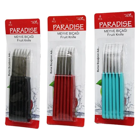 Paradıse Meyve Bıçak Renkli Plastik Saplı 6 Adet