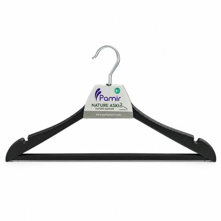 Pamir PMR-128 Natural Elbise Askısı 3 Adet Metal Başlı Sert Plastik