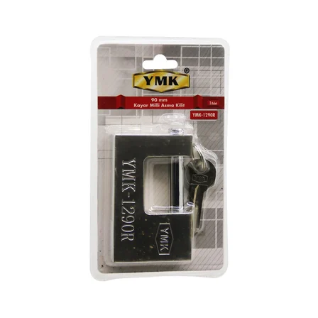 Yuma YMK-1290R Gri Kayar Milli Asma Kilit 90mm