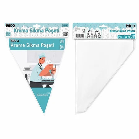 İbico İ22-151 Torbası 30cm 50 Adet Naylon Poşeti Krema Sıkma