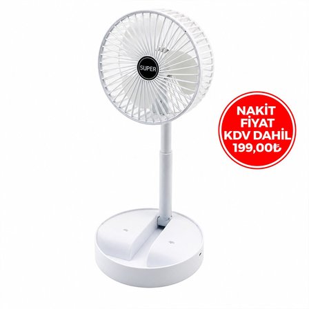 Blic BWFN-11 Masa Üstü Vantilatör Katlanır Fan 16.4cm Uzayan Ayak 12.5-19cm 180° USB Şarjlı