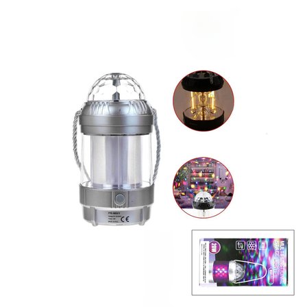 Multı-Functıonal HW-978W Dönebilen Disko Renkli ve Fanus Fener Pilli ve Powerbank 20W 3IN1