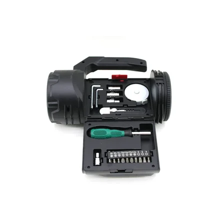 Hasuba HS-310 El Fener ve Projektör 2İN1 19 Adet Tamir Type-C LED + Cob Pil Şarjlı Hırdavat Seti USB