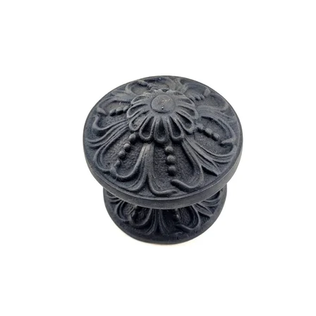 Cntma Antika Tarz Dekoratif Pirinç Çiçekli Kapı Tokmağı - 80 mm Çap, Oksit