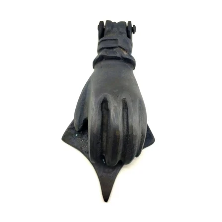 Cntma Antika Tarz Dekoratif Pirinç El Kapı Tokmağı, Taktak - 167x75 mm, Oksit
