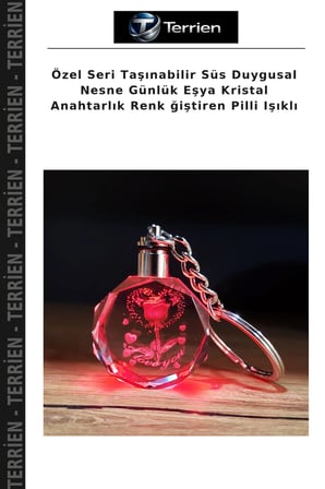 Özel Seri Taşınabilir Süs Duygusal Nesne Günlük Eşya Kristal Anahtarlık Renk ğiştiren Pilli Işıklı