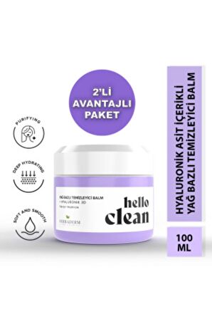 Herbaderm Hello Clean Yağ Bazlı Temizleyici Balm Hyaluronık 3d 100 Ml X 2 ADET