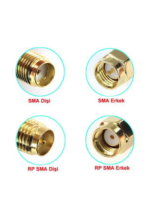 SMA T Soket-1x Rpsma Erkek 2x Rpsma Dişi