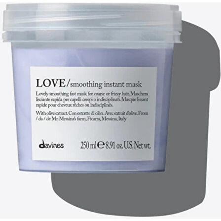 Ekonomik Üçlü Davines Love Smoothing Instant Mask Kabarma Önleyici Hızlı Saç Maskesi 250ml - %100 Orijinal %100 Doğal