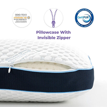 Cooler Extreme Visco Yastık, Ortopedik Boyun Yastığı Ergonomik Yastık, Yastık, Serinletici Soğuk yastık