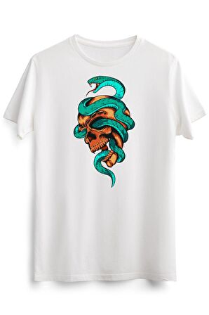 Erkek Beyaz Snake Skull