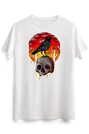 Erkek Beyaz Raven & Skull