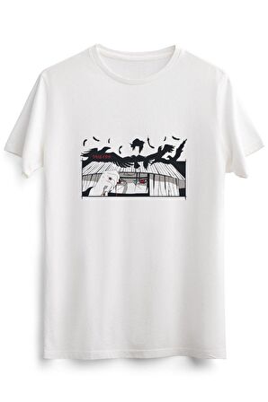 Erkek Beyaz Itachi In The Sky With Crows