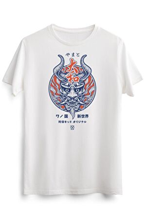 Erkek Beyaz Yamato Oni Mask