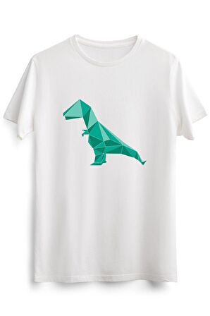 Erkek Beyaz Dinosaur, Origami Style