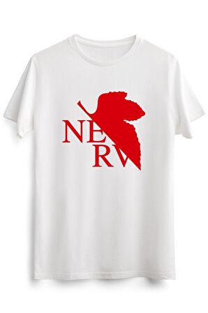 Erkek Beyaz Neon Genesis Nerv Logo