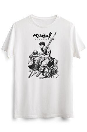 Unısex Beyaz Berserk, Guts Anime