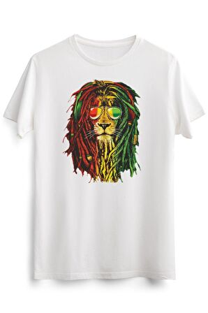 Erkek Beyaz Rasta Lion Dreadlocks Reggae Cool Gift For Rastafari Lover