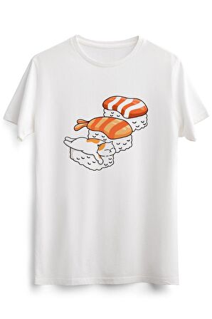 Erkek Beyaz Cat And Sushi
