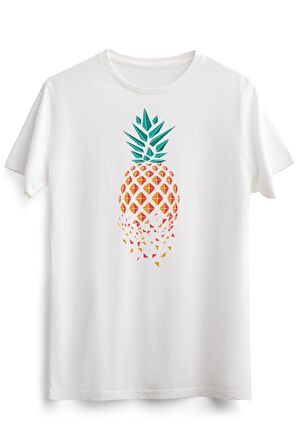 Erkek Beyaz Pineapple Geometric Triangles