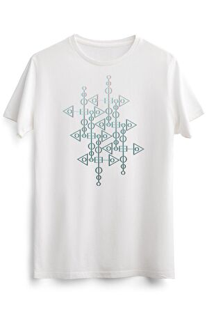 Erkek Beyaz Geometric Shapes Gradient
