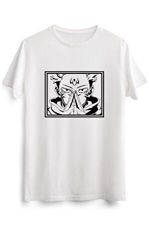 Erkek Beyaz Jujutsu Kaisen Sukuna Minimalistic Design V2