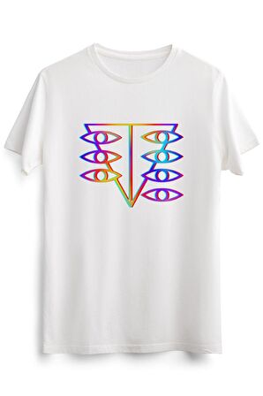 Erkek Beyaz Evangelion Anime Rainbow Seele Symbol