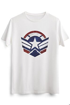 Erkek Beyaz The Falcon And The Winter Soldier Captain Wilson Symbol