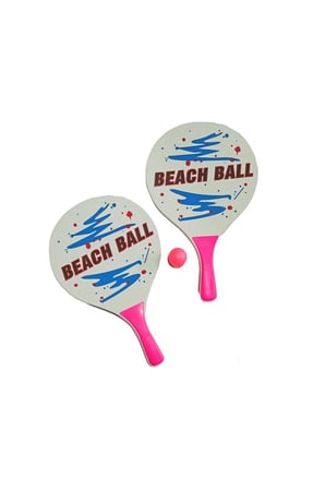 Delux Serisi Çocuk Aktivite Tasarım KZL-3394 Beachball Tahta Raket Fılelı 24 Lü