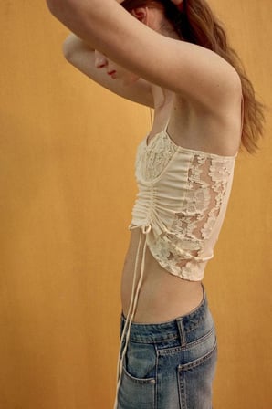 ALLBUCKS ZARA Korse Tarzı Dantelli Top Bluz ABZRA00047