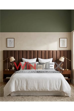 WİNFLEX Dikey Akustik Kumaş Duvar Paneli (15x100 cm - 12'li Set) KAHVERENGİ
