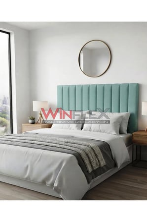 WİNFLEX Dikey Akustik Kumaş Duvar Paneli (15x100 cm - 12'li Set) SU YEŞİL