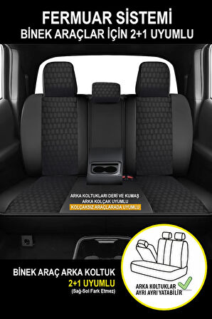 Alfa Romeo 164  Uyumlu 5 KOLTUK TAM SET KABARTMALI DERİ OTO KOLTUK KILIFI TERLETME KOKMA YAPMAZ SİYAH