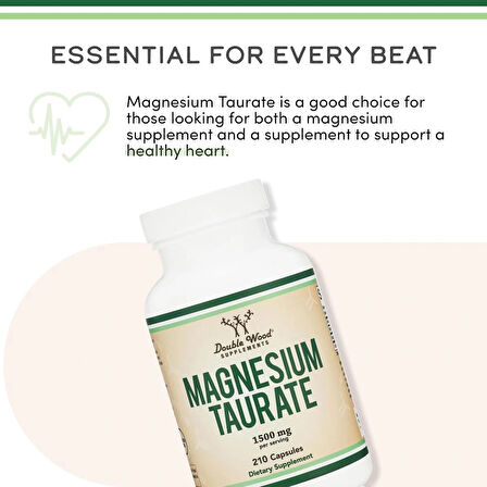 Double Wood Magnesium Taurate Cardiovascular Health to Boost 210 Vegan Caps