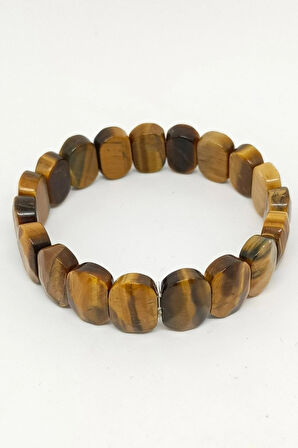 Rolex Kesim Kaplan Gözü Doğal Taşlı Bileklik