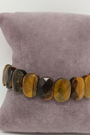 Rolex Kesim Kaplan Gözü Doğal Taşlı Bileklik