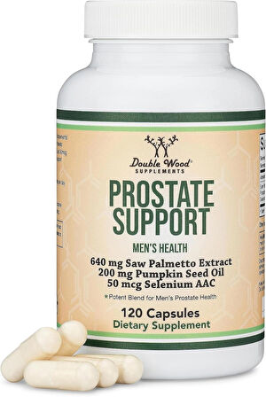 Double Wood Prostate Support Saw Palmetto Pumpkin Seed Oil Selenium 120 Caps