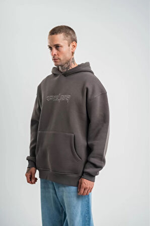 Üç İplik Nakışlı Oversize Sweatshirt