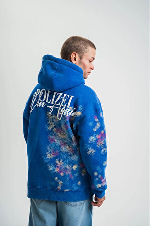 Sırtı ve Kolları Baskılı Kapüşonlu Sweatshirt