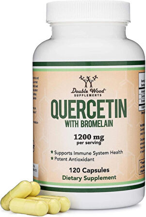 Double Wood Quercetin with Bromelain 1,200mg Immune Health Men and Women 120 Caps