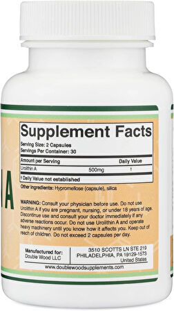 Double Wood Urolithin A Helathy Aging and Mitochondrial 60 Caps