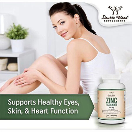 Double Wood Zinc Picolinate Çinko Immune Support 50mg 300 Caps