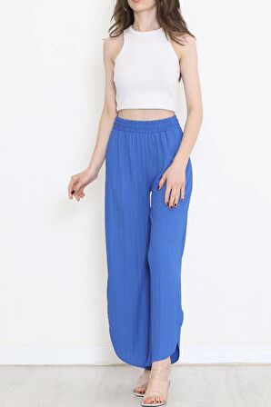 Yırtmaçlı Bürümcük Pantolon Saks - 12590.631.
