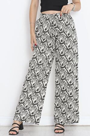 Bol Paça Keten Pantolon Kremsiyah - 152523.1837.