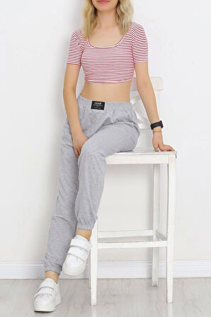 Armalı Paça Lastik Eşofman Altı Gri - 330146.1608.